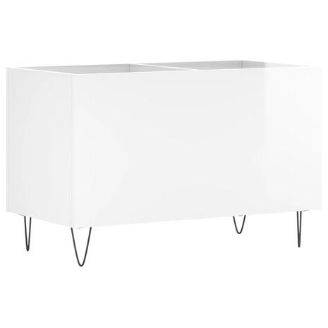 Platenkast 74,5x38x48 cm bewerkt hout hoogglans wit 2