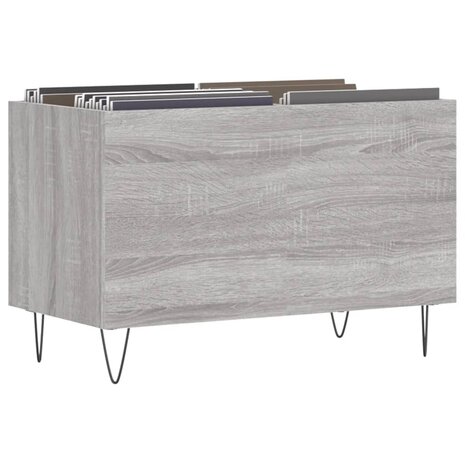Platenkast 74,5x38x48 cm bewerkt hout grijs sonoma eikenkleurig 3