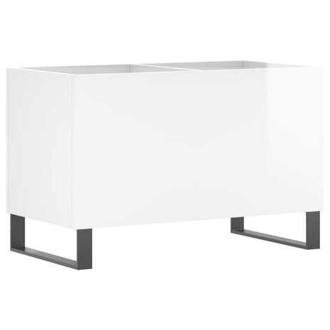 Platenkast 74,5x38x48 cm bewerkt hout hoogglans wit 2