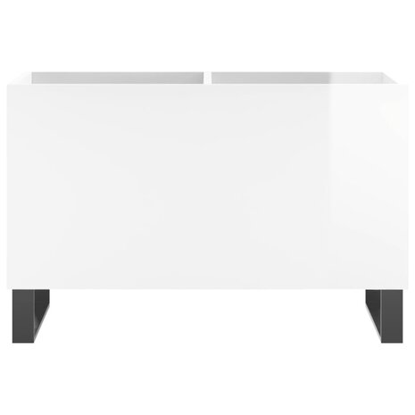 Platenkast 74,5x38x48 cm bewerkt hout hoogglans wit 4