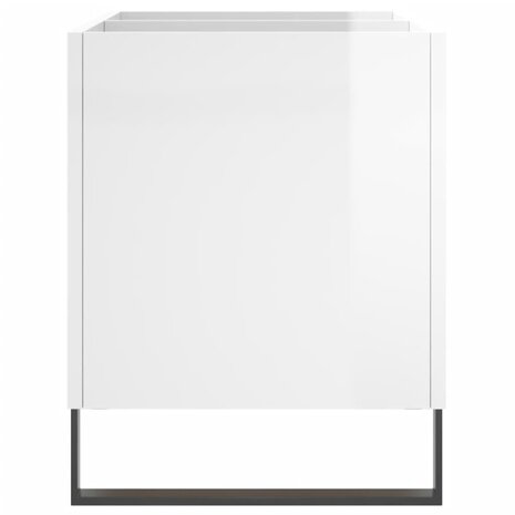 Platenkast 74,5x38x48 cm bewerkt hout hoogglans wit 5