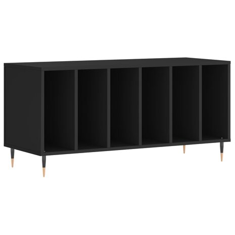 Platenkast 100x38x48 cm bewerkt hout zwart 2