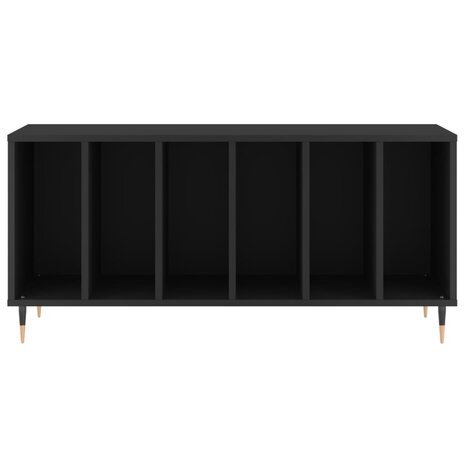 Platenkast 100x38x48 cm bewerkt hout zwart 4