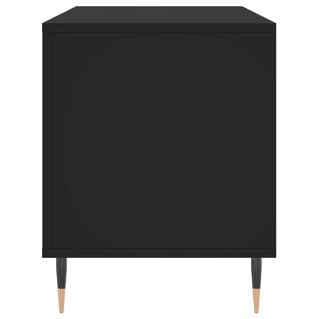 Platenkast 100x38x48 cm bewerkt hout zwart 5