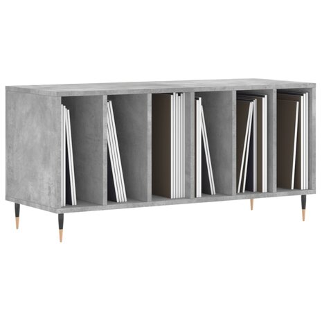 Platenkast 100x38x48 cm bewerkt hout betongrijs 3