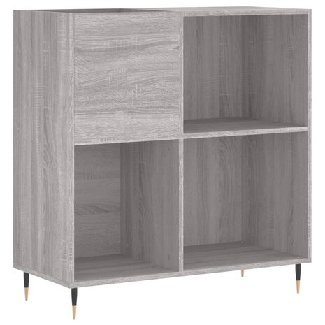 Platenkast 84,5x38x89 cm bewerkt hout grijs sonoma eikenkleurig 2