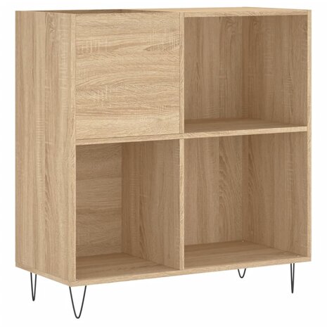 Platenkast 84,5x38x89 cm bewerkt hout sonoma eikenkleurig 2
