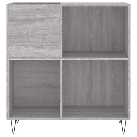 Platenkast 84,5x38x89 cm bewerkt hout grijs sonoma eikenkleurig 4