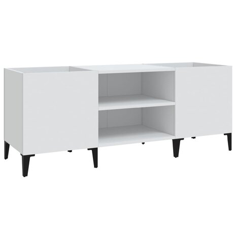 Platenkast 121x38x48 cm bewerkt hout wit 2