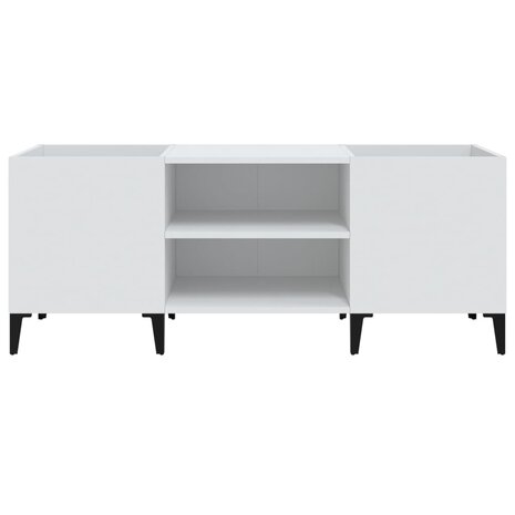 Platenkast 121x38x48 cm bewerkt hout wit 5