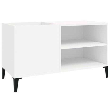 Platenkast 84,5x38x48 cm bewerkt hout wit 2