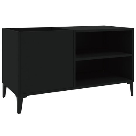 Platenkast 84,5x38x48 cm bewerkt hout zwart 2