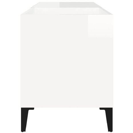 Platenkast 84,5x38x48 cm bewerkt hout hoogglans wit 6