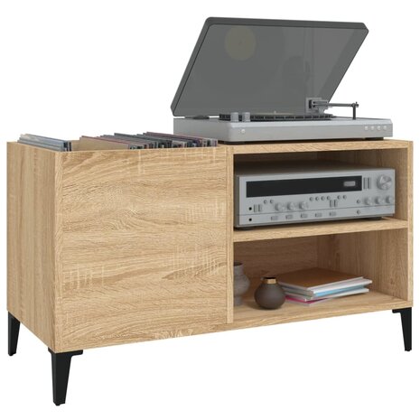 Platenkast 84,5x38x48 cm bewerkt hout sonoma eikenkleurig 4