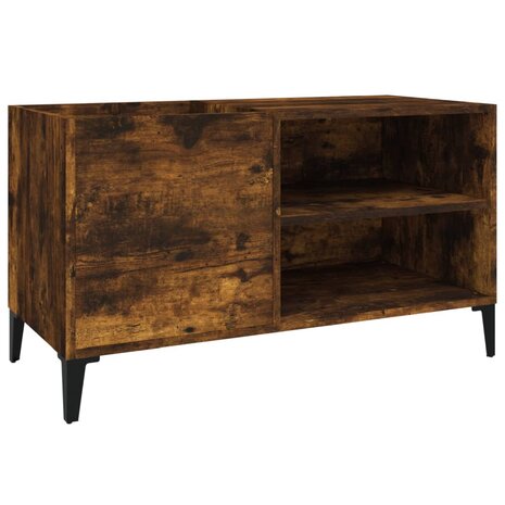 Platenkast 84,5x38x48 cm bewerkt hout gerookt eikenkleurig 2