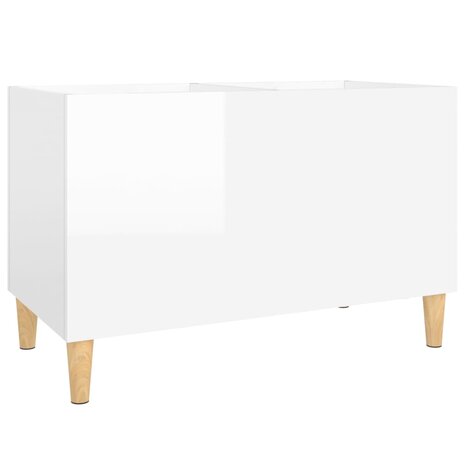 Platenkast 74,5x38x48 cm bewerkt hout hoogglans wit 2