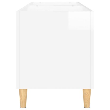 Platenkast 74,5x38x48 cm bewerkt hout hoogglans wit 6