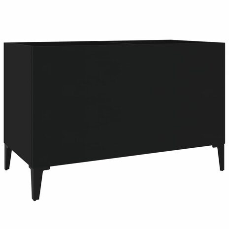 Platenkast 74,5x38x48 cm bewerkt hout zwart 2