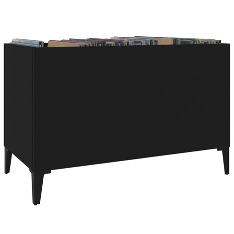 Platenkast 74,5x38x48 cm bewerkt hout zwart 4