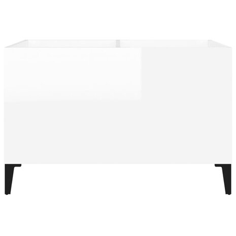 Platenkast 74,5x38x48 cm bewerkt hout hoogglans wit 5