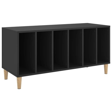 Platenkast 100x38x48 cm bewerkt hout zwart 2