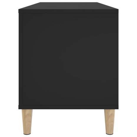 Platenkast 100x38x48 cm bewerkt hout zwart 6
