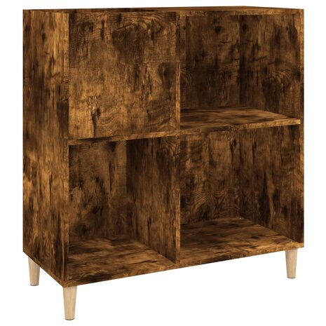 Platenkast 84,5x38x89 cm bewerkt hout gerookt eikenkleurig 2