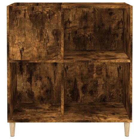 Platenkast 84,5x38x89 cm bewerkt hout gerookt eikenkleurig 5