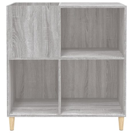 Platenkast 84,5x38x89 cm bewerkt hout grijs sonoma eikenkleurig 5