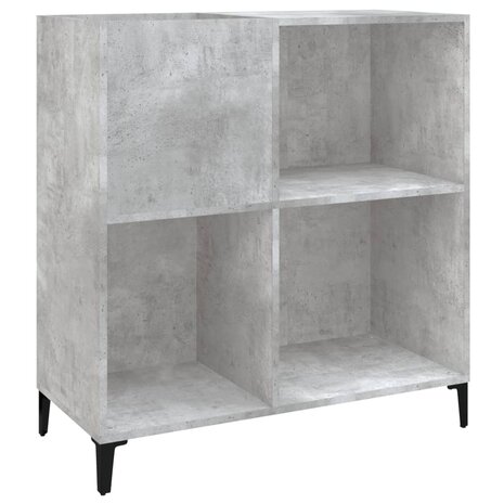 Platenkast 84,5x38x89 cm bewerkt hout betongrijs 2