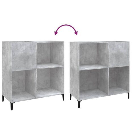 Platenkast 84,5x38x89 cm bewerkt hout betongrijs 7