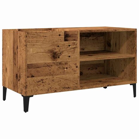 Platenkast 84,5x38x48 cm bewerkt hout oud houtkleurig 2