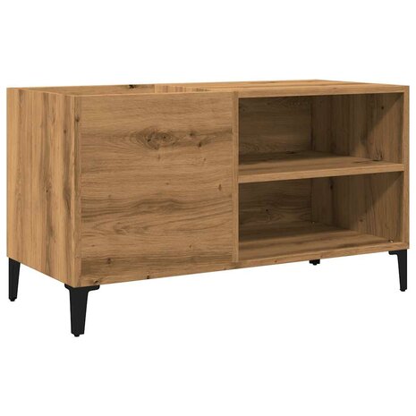 Platenkast 84,5x38x48 cm bewerkt hout artisanaal eikenkleur 2