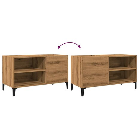 Platenkast 84,5x38x48 cm bewerkt hout artisanaal eikenkleur 7