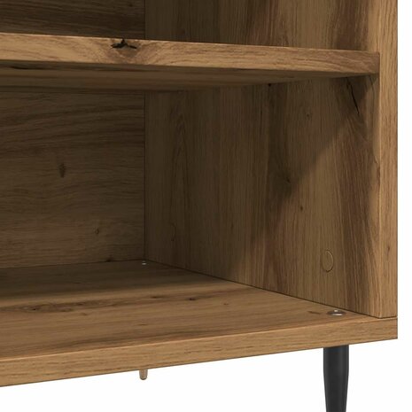 Platenkast 84,5x38x48 cm bewerkt hout artisanaal eikenkleur 8