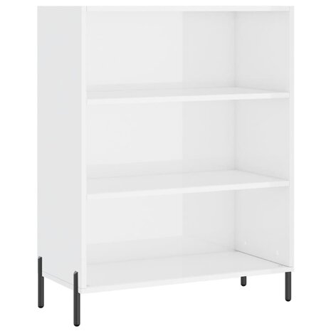 Schappenkast 69,5x32,5x90 cm bewerkt hout hoogglans wit 2