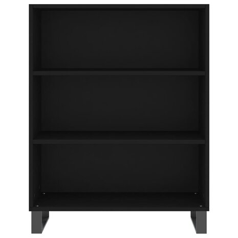 Schappenkast 69,5x32,5x90 cm bewerkt hout zwart 4