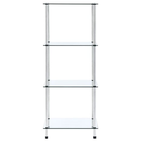 Kastje 4-laags 40x40x100 cm gehard glas transparant 2