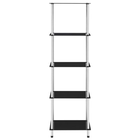 Kastje 5-laags 40x40x130 cm gehard glas zwart 2