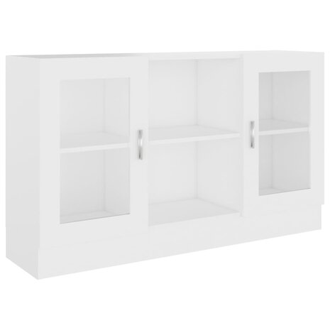 Vitrinekast 120x30,5x70 cm bewerkt hout wit 2