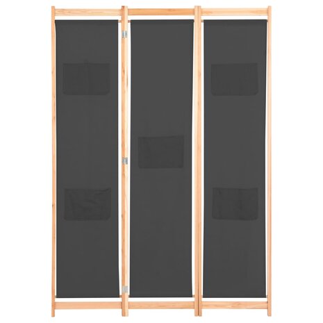 Kamerscherm met 3 panelen 120x170x4 cm stof grijs 2