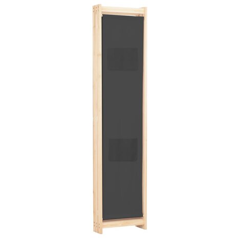 Kamerscherm met 3 panelen 120x170x4 cm stof grijs 4