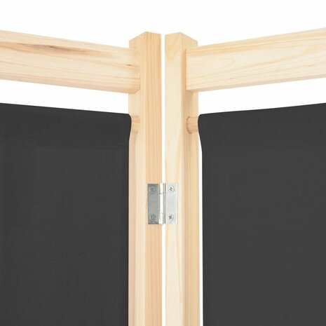 Kamerscherm met 3 panelen 120x170x4 cm stof grijs 5