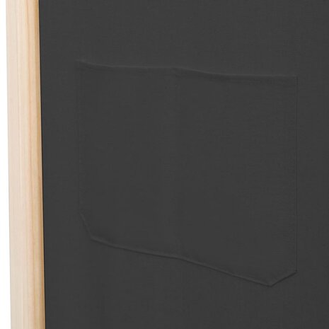 Kamerscherm met 3 panelen 120x170x4 cm stof grijs 7