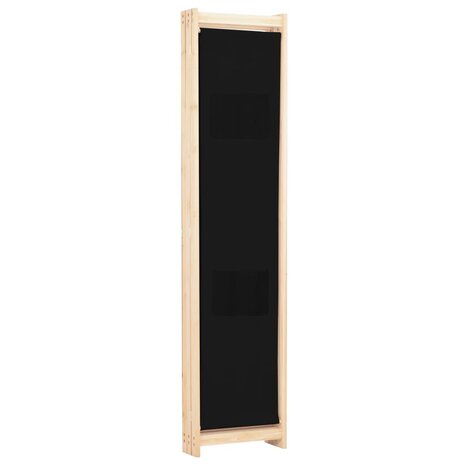 Kamerscherm met 3 panelen 120x170x4 cm stof zwart 4