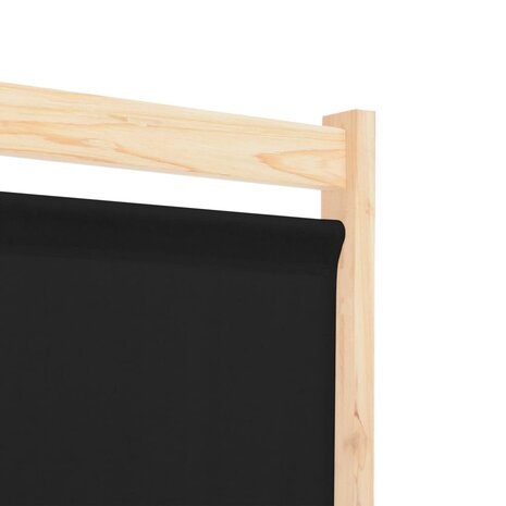 Kamerscherm met 3 panelen 120x170x4 cm stof zwart 6