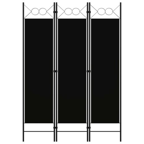 Kamerscherm met 3 panelen 120x180 cm zwart 1