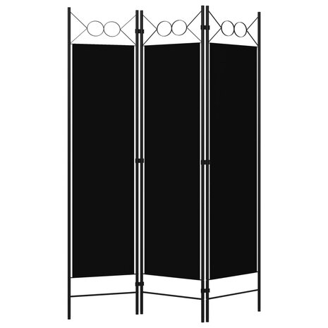 Kamerscherm met 3 panelen 120x180 cm zwart 2