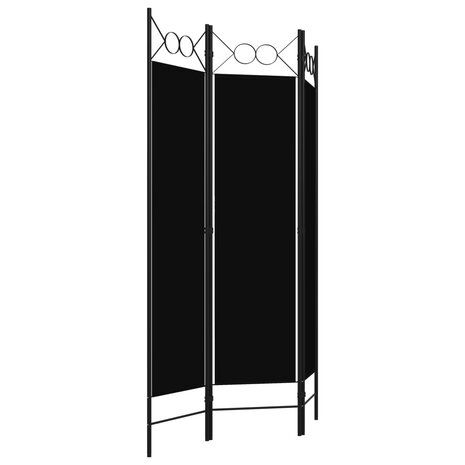 Kamerscherm met 3 panelen 120x180 cm zwart 3