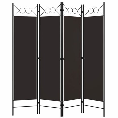 Kamerscherm met 4 panelen 160x180 cm bruin 2